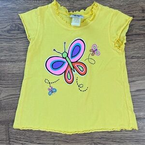 Vintage Original Flap Happy Yellow Butterfly Dress Size 4 EUC USA Made